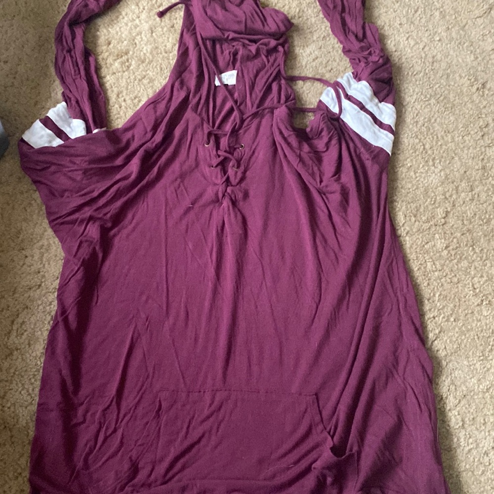 Pink republic long sleeve hooded tee